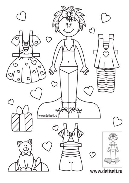 Бумажные Куклы Раскраски С Одеждой