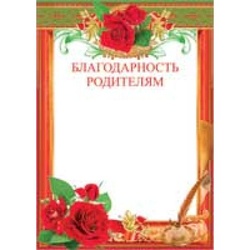 Благодарность родительскому комитету в детском саду