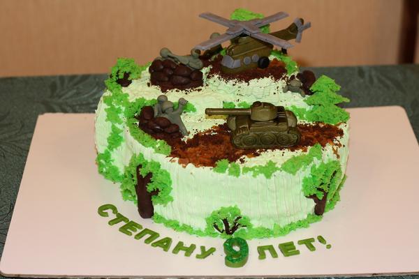 Необычный торт в военной тематике