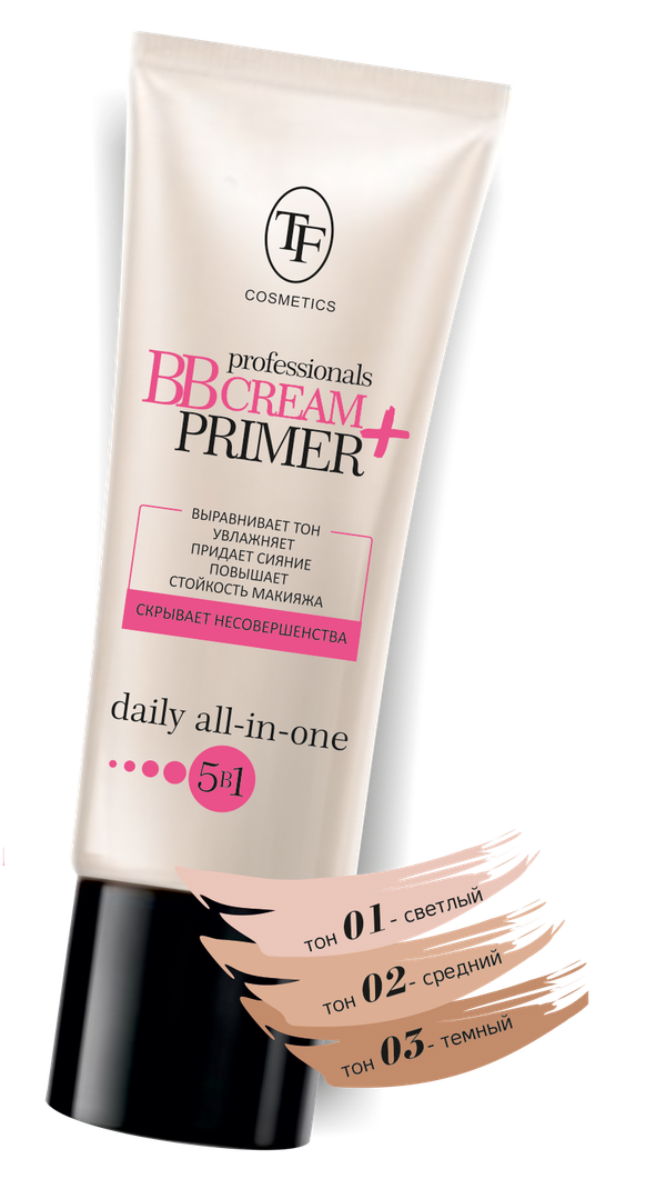 Триумф ББ крем праймер. 01 Тон в крем TF. BB Cream primer 5 в 1. Triumpf тон.крем BB+primer n01 светлый.