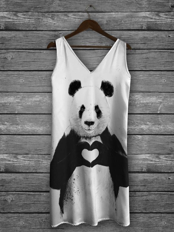 Платье с пандами