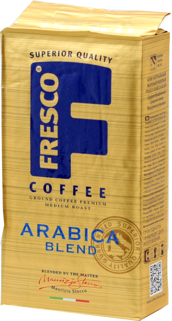 Фреско бленд отзывы. Arabica Blend в упаковке. Синяя упаковка кофе fresco.