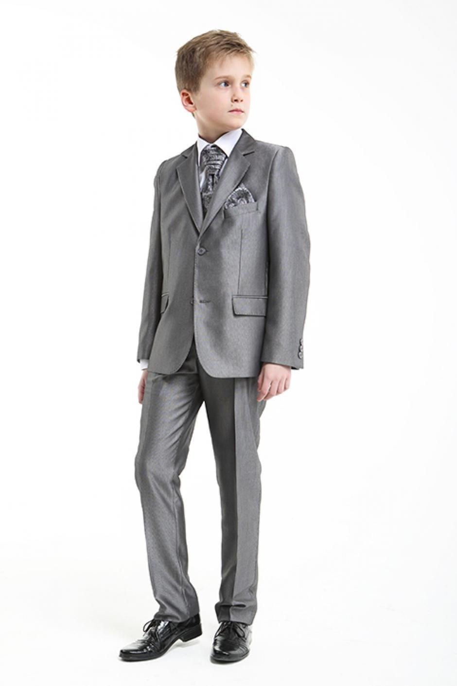 Серый костюм для мальчика школьный