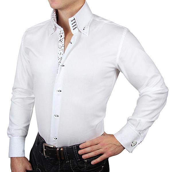 Шелковая белая мужская рубашка