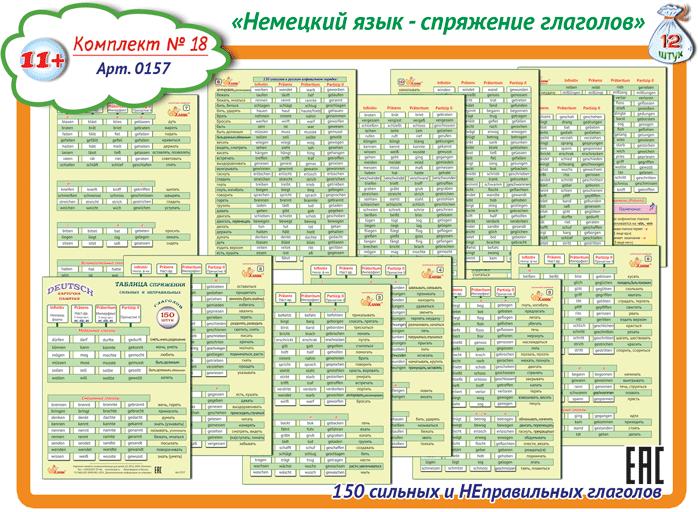 Спряжение в немецком языке таблица